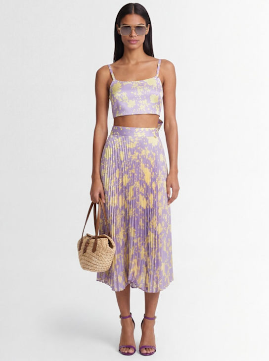 Catalina: Printed plissé midi skirt - 丁香紫 - women_1 | Luisa Via Roma