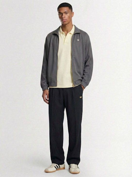 adidas Originals: Firebird pinstripe track pants - Black - men_1 | Luisa Via Roma