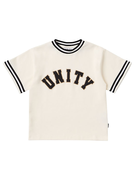 Molo: Printed cotton jersey t-shirt - White - kids-boys_0 | Luisa Via Roma