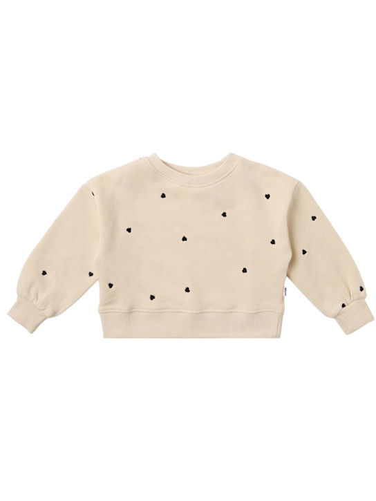 Molo: Pois cotton sweatshirt - Beige - kids-girls_0 | Luisa Via Roma