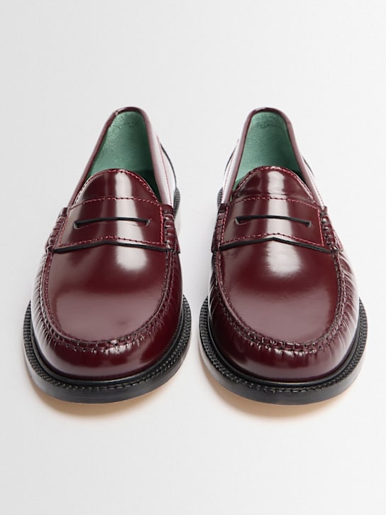 Vinny's: Yardee embossed leather loafers - バーガンディー - men_1 | Luisa Via Roma