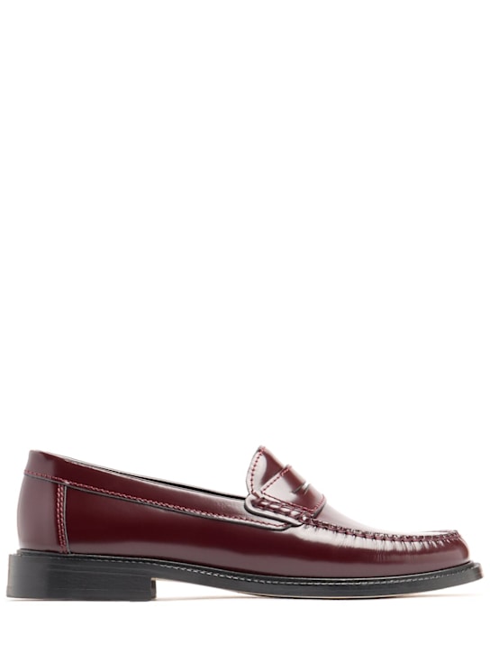 Vinny's: Yardee embossed leather loafers - バーガンディー - men_0 | Luisa Via Roma