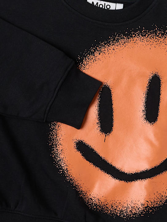 Molo: Printed cotton blend sweatshirt - Schwarz - kids-boys_1 | Luisa Via Roma