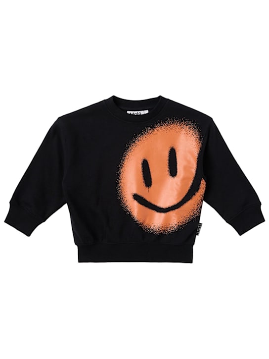 Molo: Printed cotton blend sweatshirt - Schwarz - kids-boys_0 | Luisa Via Roma