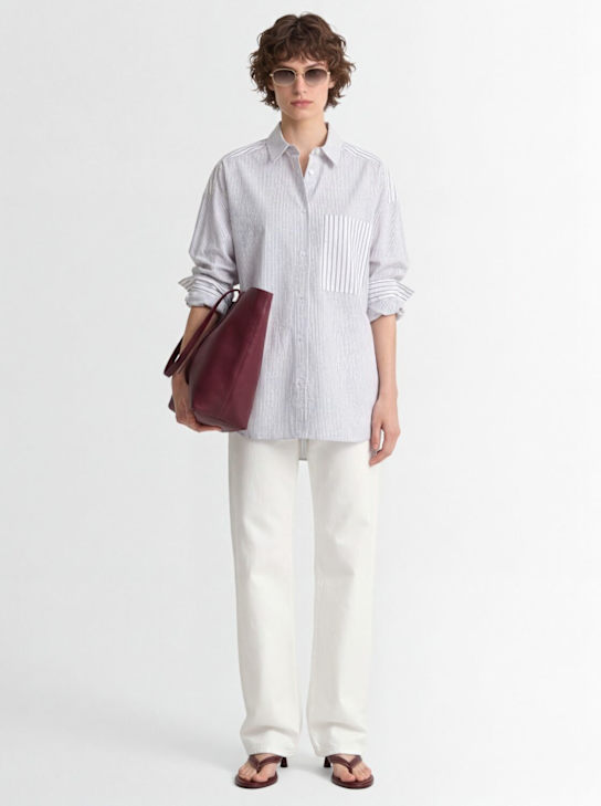 By Malene Birger: Derris shirt - Noir/Blanc - women_1 | Luisa Via Roma