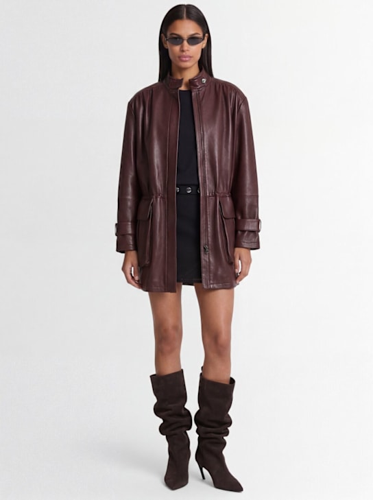 The Mannei: Leather jacket - Burdeos - women_1 | Luisa Via Roma