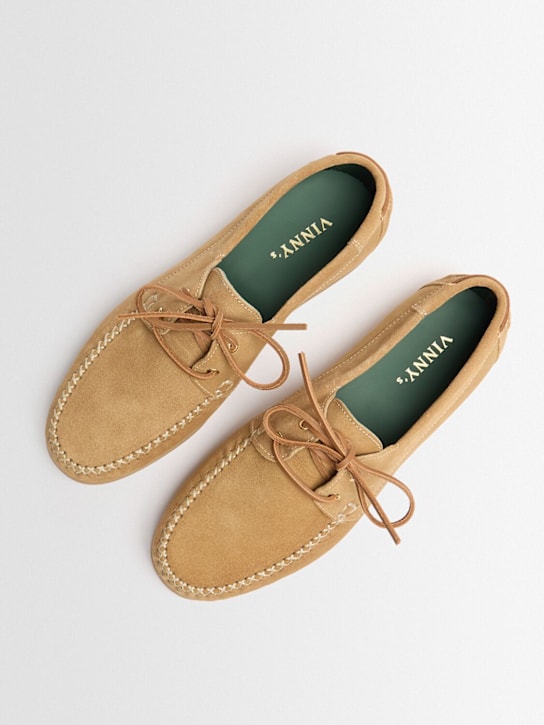 Vinny's: Boatman suede shoes - Beige - men_1 | Luisa Via Roma
