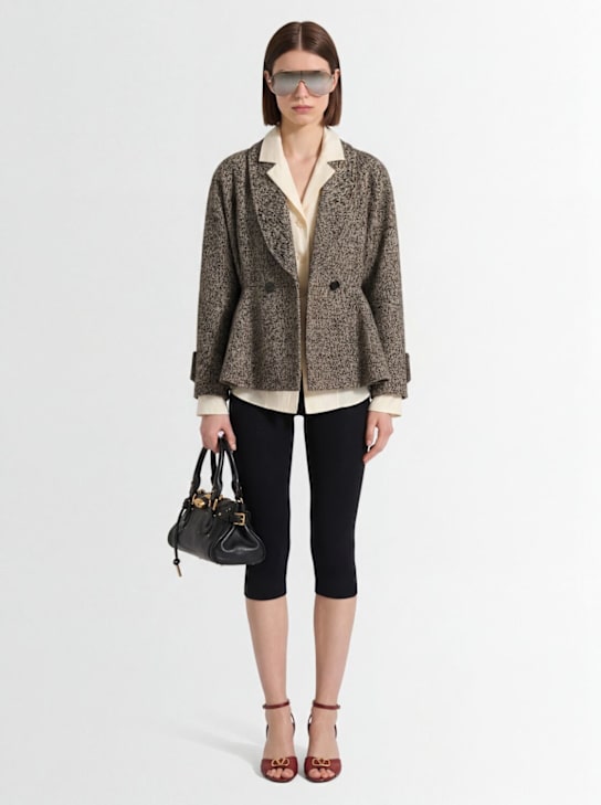 Chloé: 羊毛夹克 - 米黄色/黑色 - women_1 | Luisa Via Roma