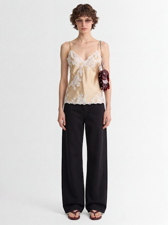 By Malene Birger: Madeleine satin & laces top - Amarillo Claro - women_1 | Luisa Via Roma