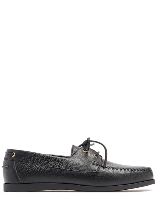Vinny's: Boatman grained leather shoes - 黑色 - men_0 | Luisa Via Roma