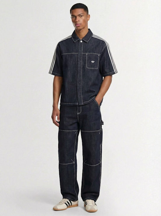 adidas Originals: Denim workwear jeans - 靛蓝色 - men_1 | Luisa Via Roma