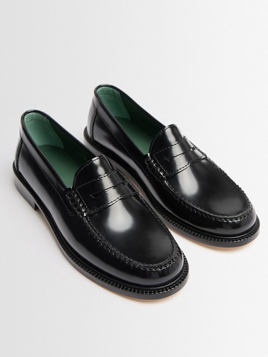 Vinny's: Yardee embossed leather loafers - 黑色 - men_1 | Luisa Via Roma