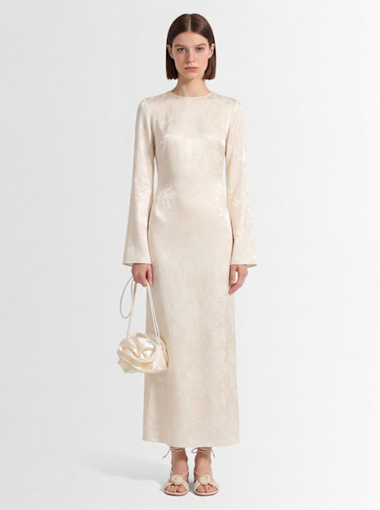 Diana Milkanova: 粘胶纤维长款连衣裙 - 奶油色 - women_1 | Luisa Via Roma