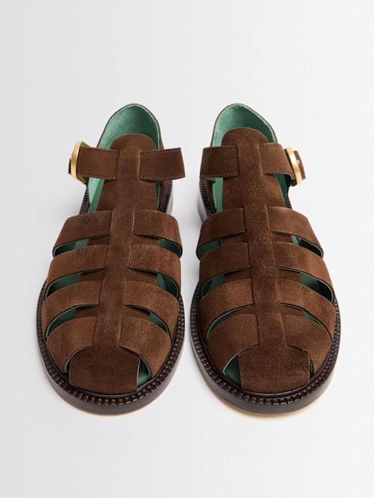 Vinny's: Fisherman suede sandals - 深棕色 - men_1 | Luisa Via Roma