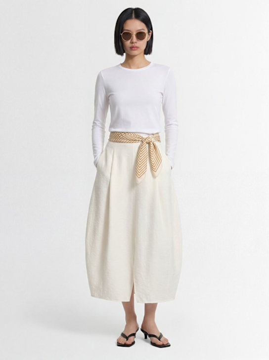 By Malene Birger: Brita有机棉长袖T恤 - 白色 - women_1 | Luisa Via Roma