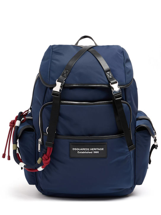 Dsquared2: 尼龙背包 - 海军蓝 - men_0 | Luisa Via Roma