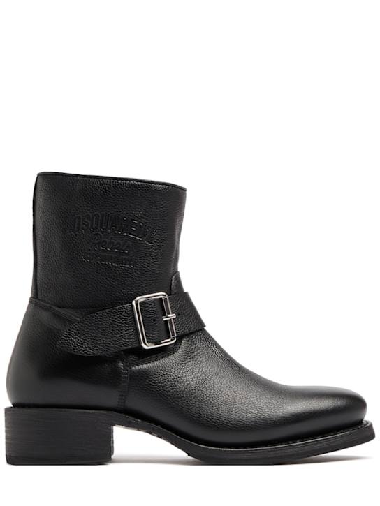Dsquared2: Botas de piel - Negro - men_0 | Luisa Via Roma