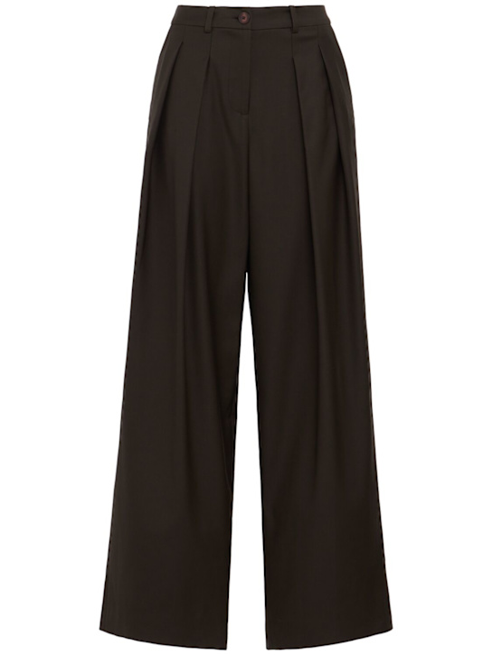 Marcell Pustul: Oversize wide-leg suit pants - 棕色 - women_0 | Luisa Via Roma
