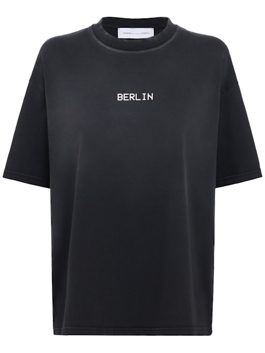 Marcell Pustul: Berlin relaxed fit t-shirt - ブラック/マルチカラー - women_0 | Luisa Via Roma