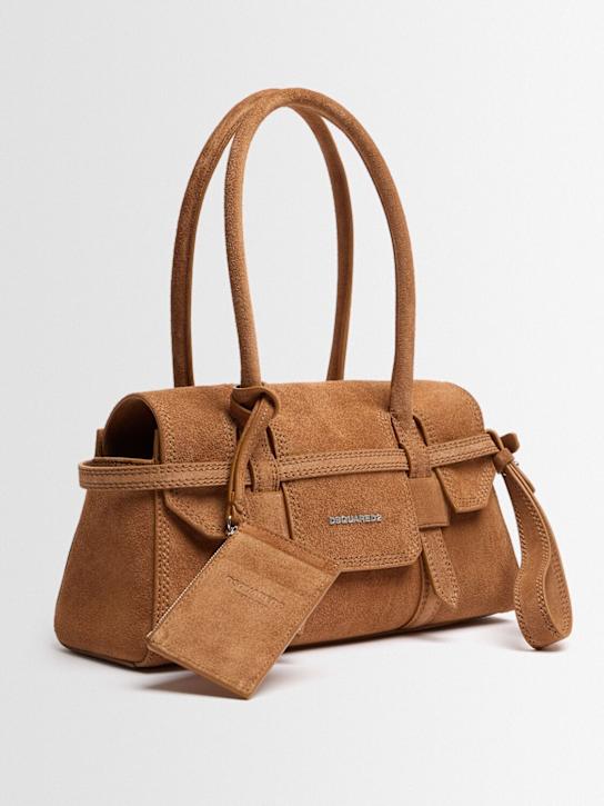 Dsquared2: Sac épaule Twin en daim - Marron - women_1 | Luisa Via Roma