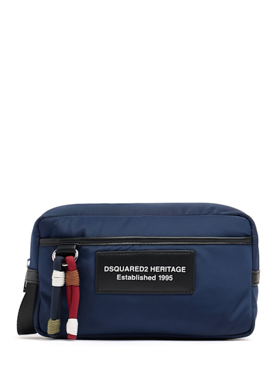 Dsquared2: 尼龙洗漱包 - 海军蓝 - men_0 | Luisa Via Roma