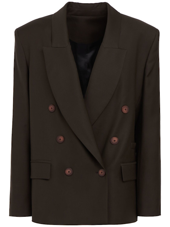Marcell Pustul: Double breast blazer - 棕色 - women_0 | Luisa Via Roma
