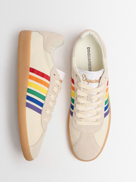 Dsquared2: Logo聚酯&皮革运动鞋 - 多色 - men_1 | Luisa Via Roma