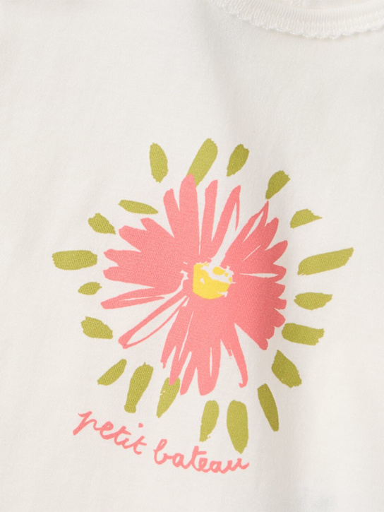 Petit Bateau: Cotton printed t-shirt - Beige - kids-girls_1 | Luisa Via Roma