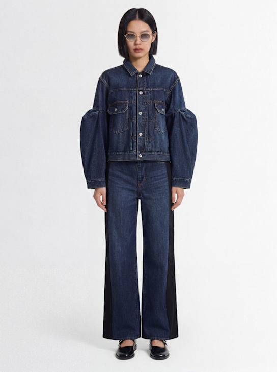Sacai: Denim jacket - 蓝色 - women_1 | Luisa Via Roma