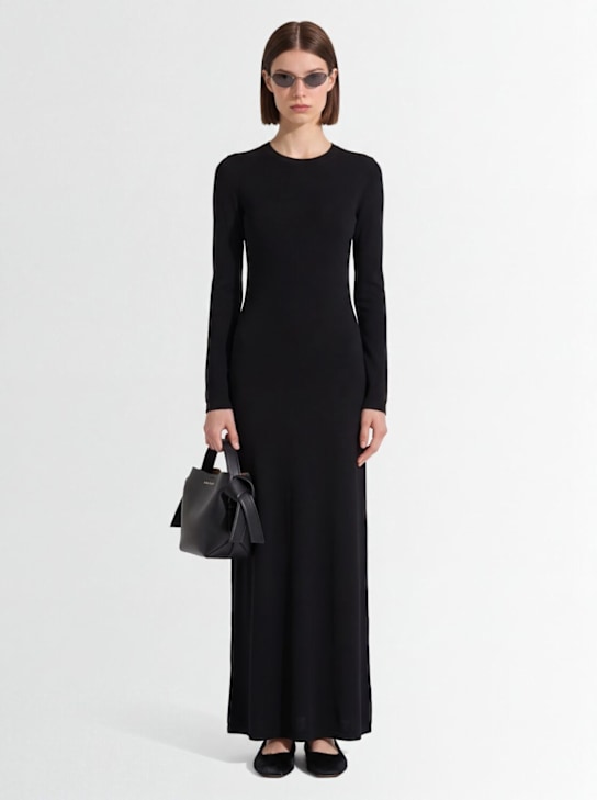 Ann Demeulemeester: Eva open back knitted long dress - women_1 | Luisa Via Roma