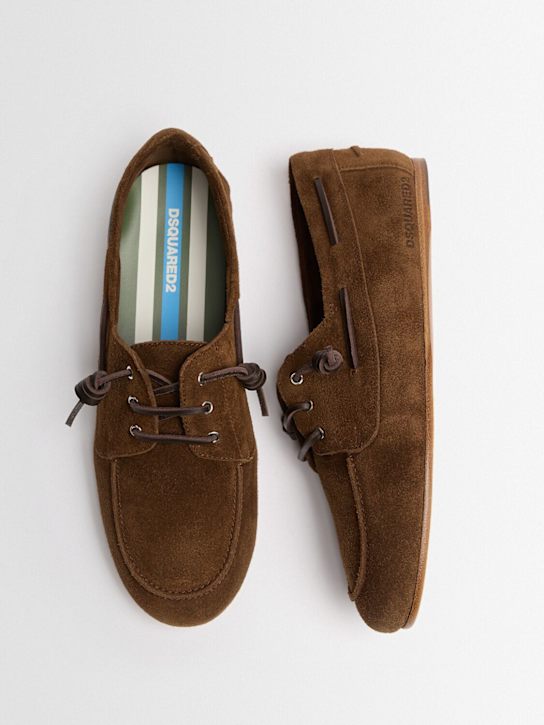 Dsquared2: D2 College麂皮船鞋 - 棕色 - women_1 | Luisa Via Roma