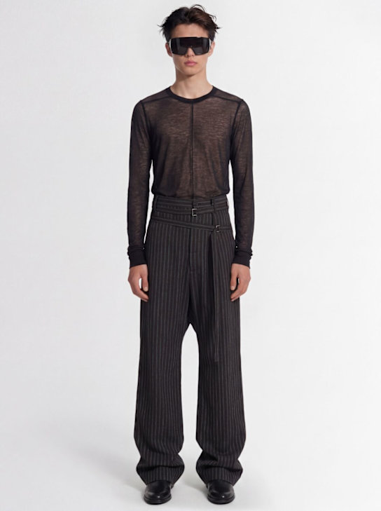 Ann Demeulemeester: Woubrecht double-belted wool blend pants - men_1 | Luisa Via Roma