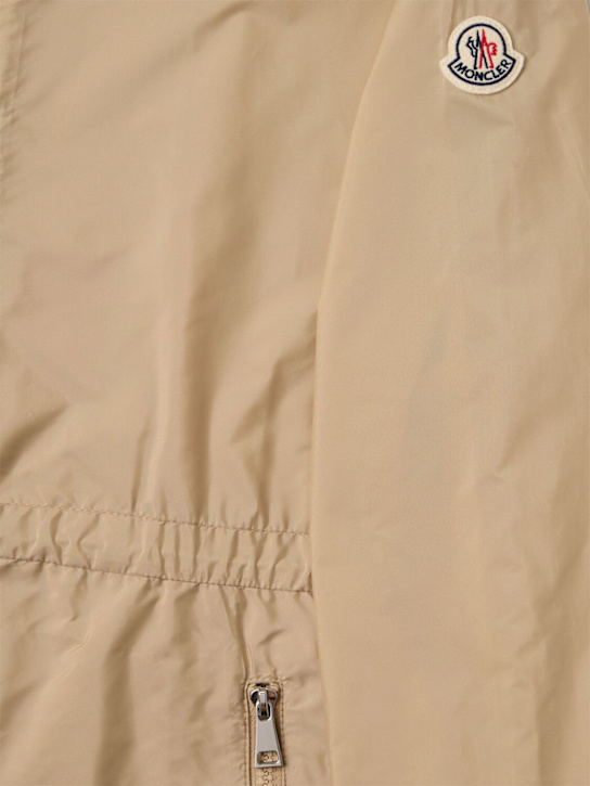 Moncler: Wete hooded nylon parka - 米黄色 - kids-girls_1 | Luisa Via Roma