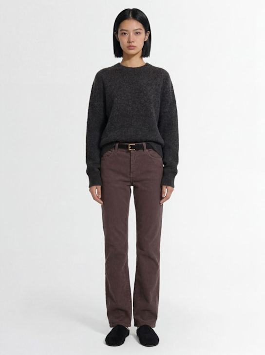 The Row: Carlyl cotton corduroy pants - Mud - women_1 | Luisa Via Roma