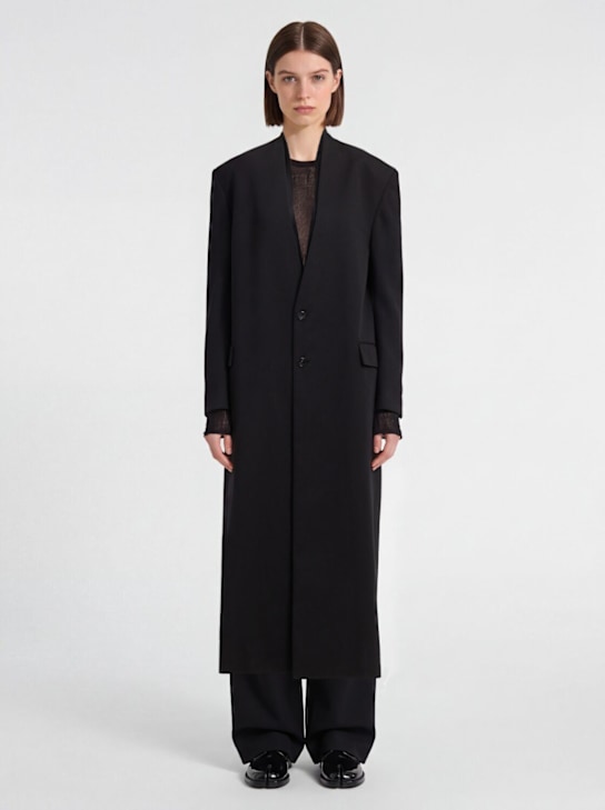 Ann Demeulemeester: Stefe high comfort collarless coat - ブラック - women_1 | Luisa Via Roma
