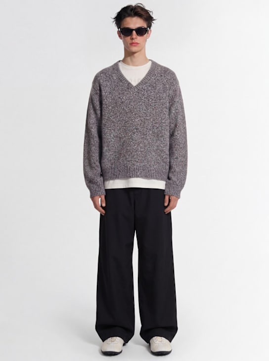 Acne Studios: Wide cotton pants - Black - men_1 | Luisa Via Roma