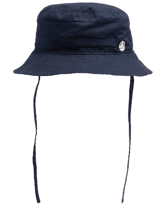 Petit Bateau: Cotton hat - ネイビー - kids-girls_0 | Luisa Via Roma
