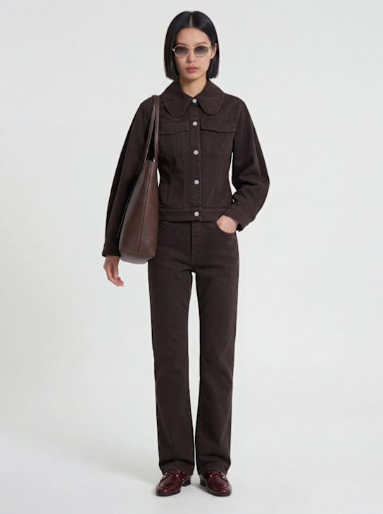 By Malene Birger: Chicago mid waist straight jeans - ブラウン - women_1 | Luisa Via Roma