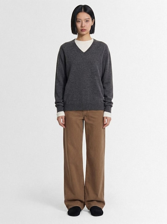 The Row: Eglitta棉质灯芯绒喇叭裤 - 棕色 - women_1 | Luisa Via Roma