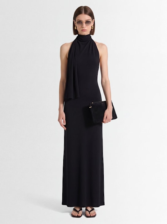 Diana Milkanova: 粘胶纤维长款连衣裙 - 黑色 - women_1 | Luisa Via Roma