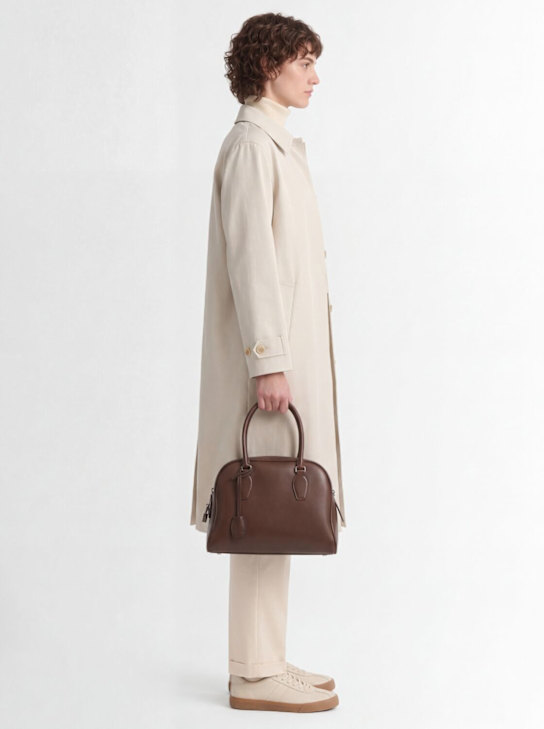 The Row: India 10 saddle leather top handle bag - Deep Brown - women_1 | Luisa Via Roma