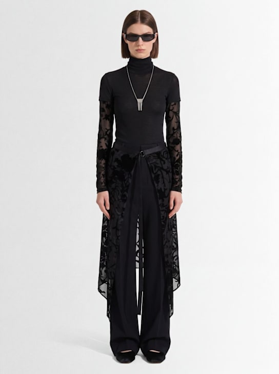 Ann Demeulemeester: Nita embellished viscose blend skirt - women_1 | Luisa Via Roma