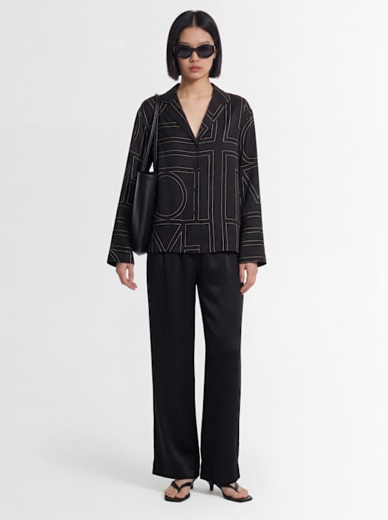By Malene Birger: Cabello satin pants - ブラック - women_1 | Luisa Via Roma