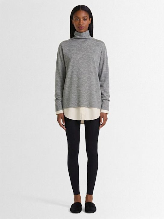 The Row: Anapolis cashmere turtleneck sweater - Heather Grey - women_1 | Luisa Via Roma