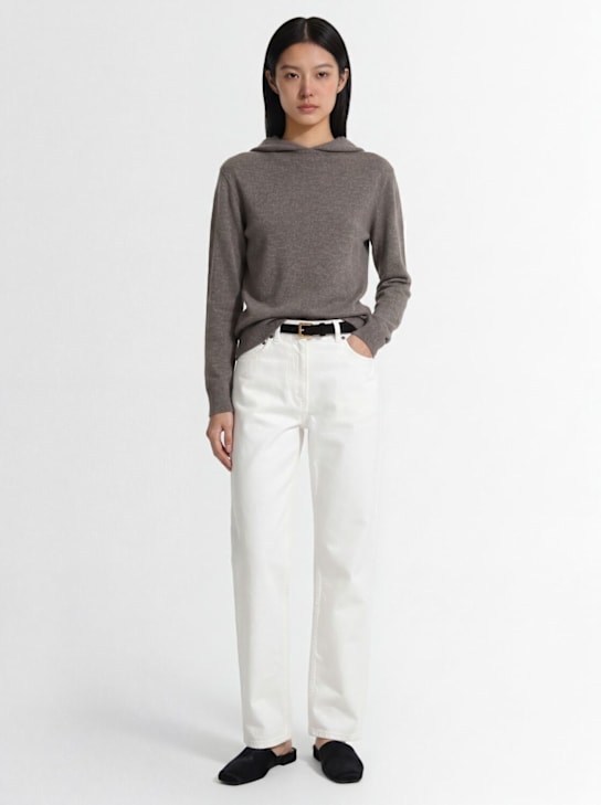 The Row: Burty中腰棉质直筒牛仔裤 - 白色 - women_1 | Luisa Via Roma