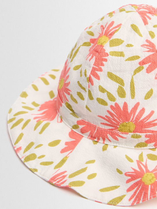 Petit Bateau: Printed cotton hat - Beige - kids-girls_1 | Luisa Via Roma