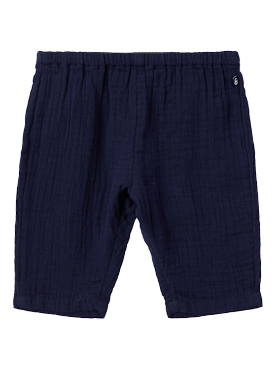 Petit Bateau: Cotton pants - 深蓝色 - kids-girls_0 | Luisa Via Roma