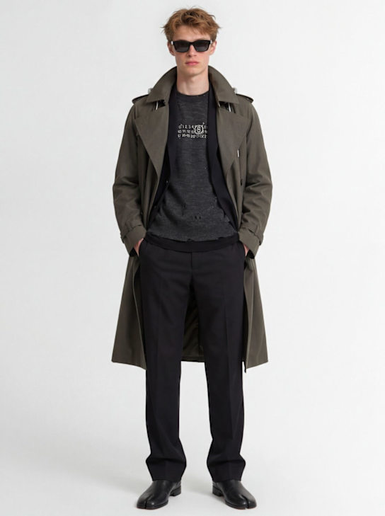 MM6 Maison Margiela: Cotton trench coat - men_1 | Luisa Via Roma