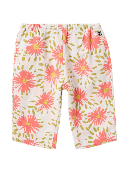 Petit Bateau: Cotton printed pants - Bei/Multi - kids-girls_0 | Luisa Via Roma