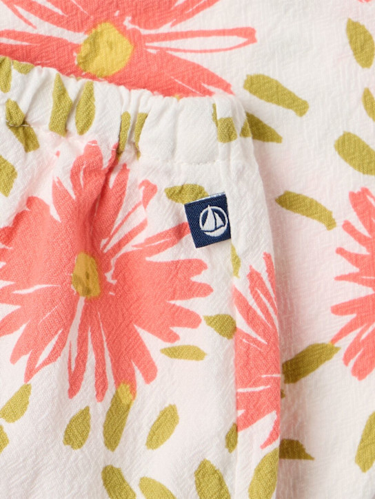 Petit Bateau: Cotton printed pants - Bei/Multi - kids-girls_1 | Luisa Via Roma